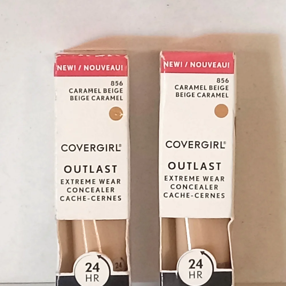 NEW 2 PK Covergirl Outlast Extreme Wear Concealer 24hr Full Cov856 Caramel Beige